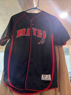 Atlanta Braves Black & Red Baseball Jersey